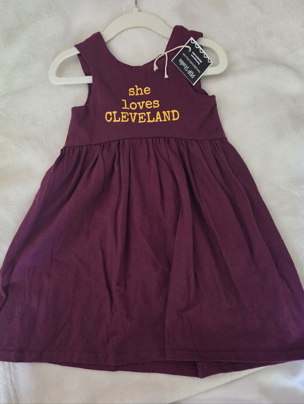Adorable Boutique Maroon&Gold Sleeveless 'Cleveland' Dress